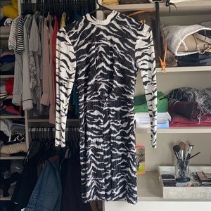 Topman zebra print ribbed dress - size 2